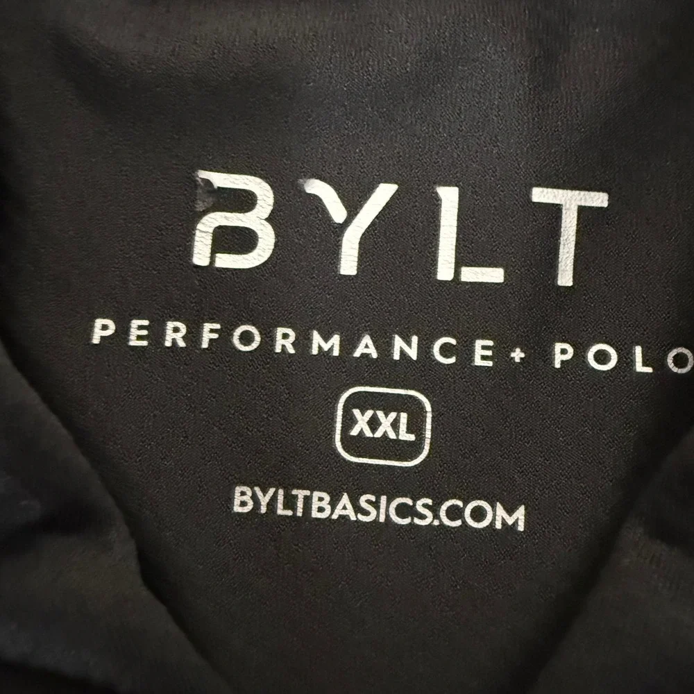 BYLT Basics Performance Polo Shirt Mens XXL Black Athletic‎ Golf Casual Stretch - Picture 2 of 6